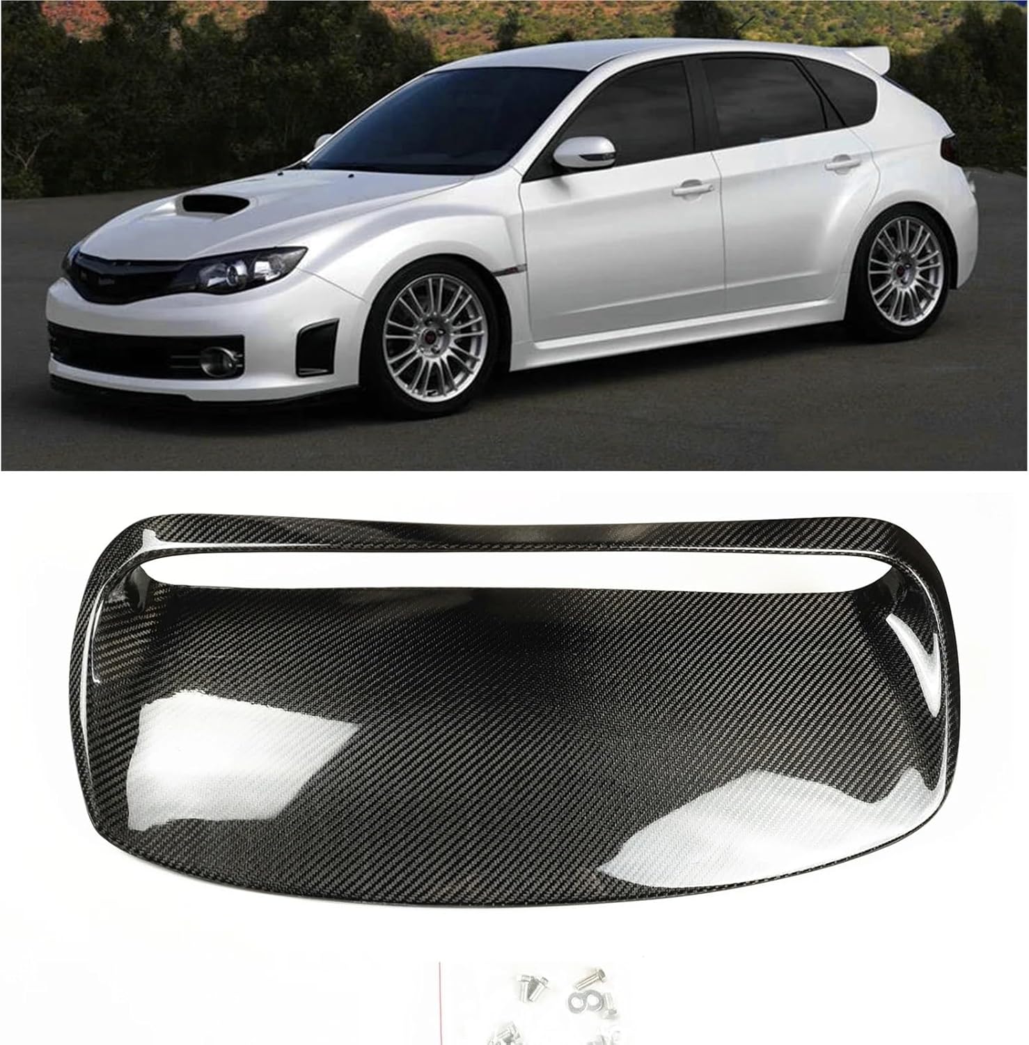 Front Engine Hood Scoop Cover Compatible With Subaru Impreza WRX STi 10th 2008-2014 Upper Bumper Bonnet Air Outlet Vent Trim