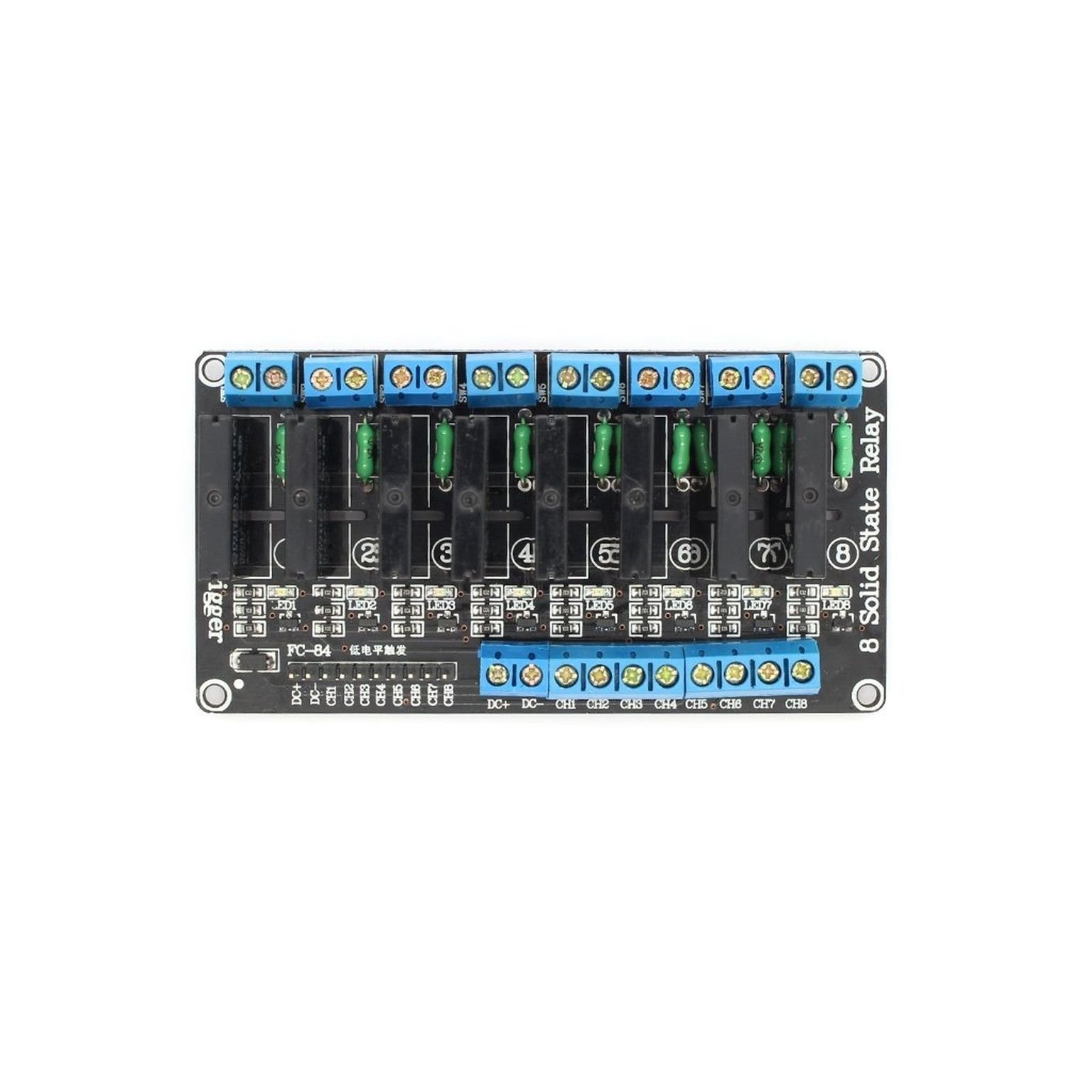 DollaTek 5V 2-kanaals Solid State Relais Board - Hoog Niveau Trigger Voor Arduino & Raspberry Pi - AC 100-240V 2A Vermogensschakelaar