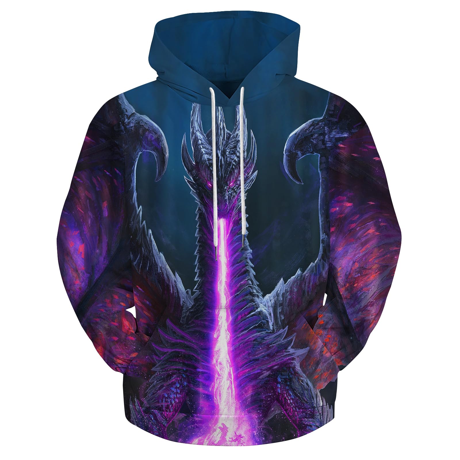 SARA NELL Mens Dragon Hoodie Sweatshirt for Men Boys, Cool Pullover Hooded Sweatshirts for Men, Soft Novelty Hoodies