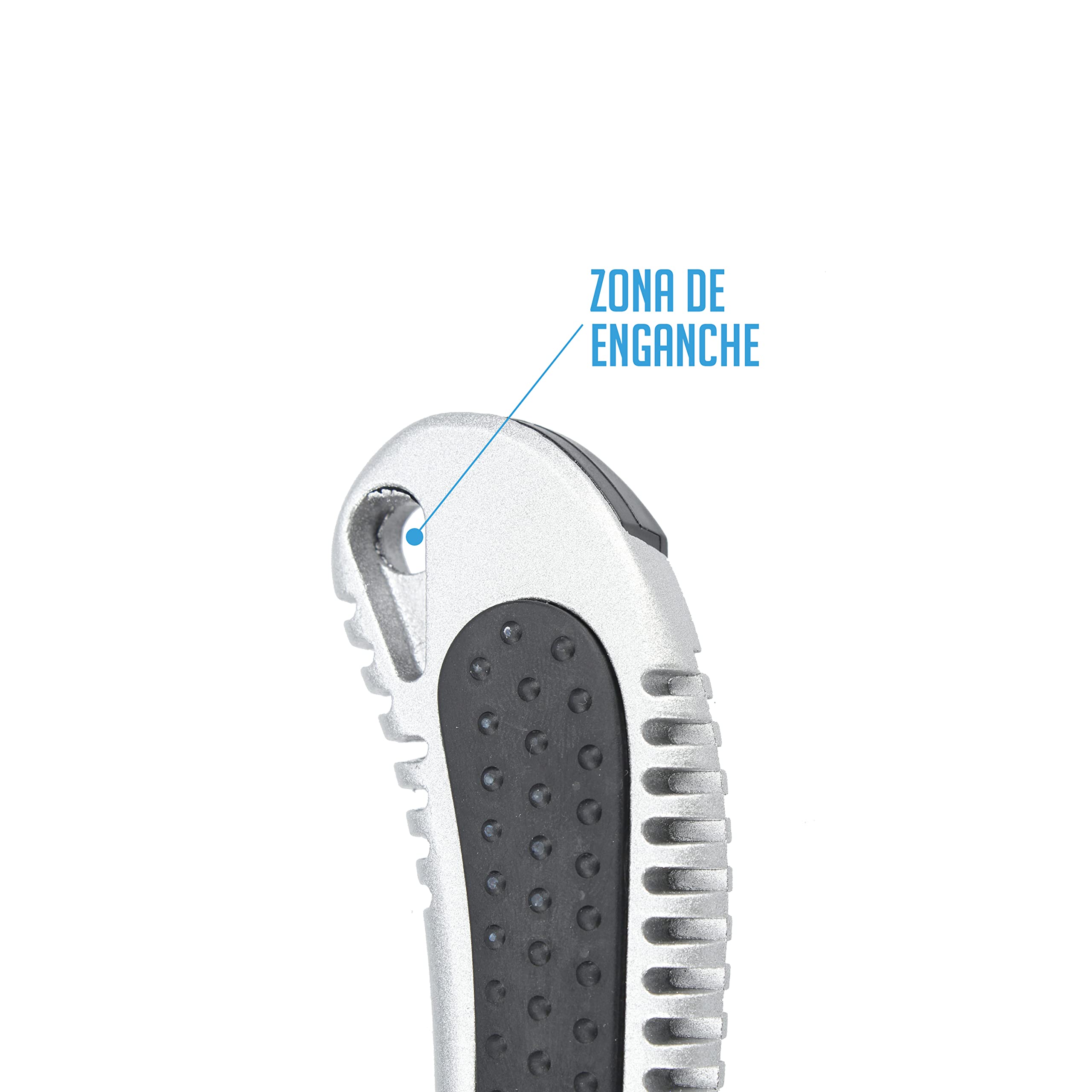 FSKTW118 Cutter métallique professionnel extra résistant fabriqué en aluminium, lame en acier inoxydable de 18 mm, système de verrouillage et lames interchangeables (Lot de 4)