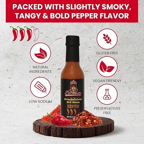 Miniatura 2 de Blove's Smackalicious - Salsa picante con sabor a vinagre de pimiento fantasma, salsa picante orgánica vegana con baja en sodio, baja en grasa, sin