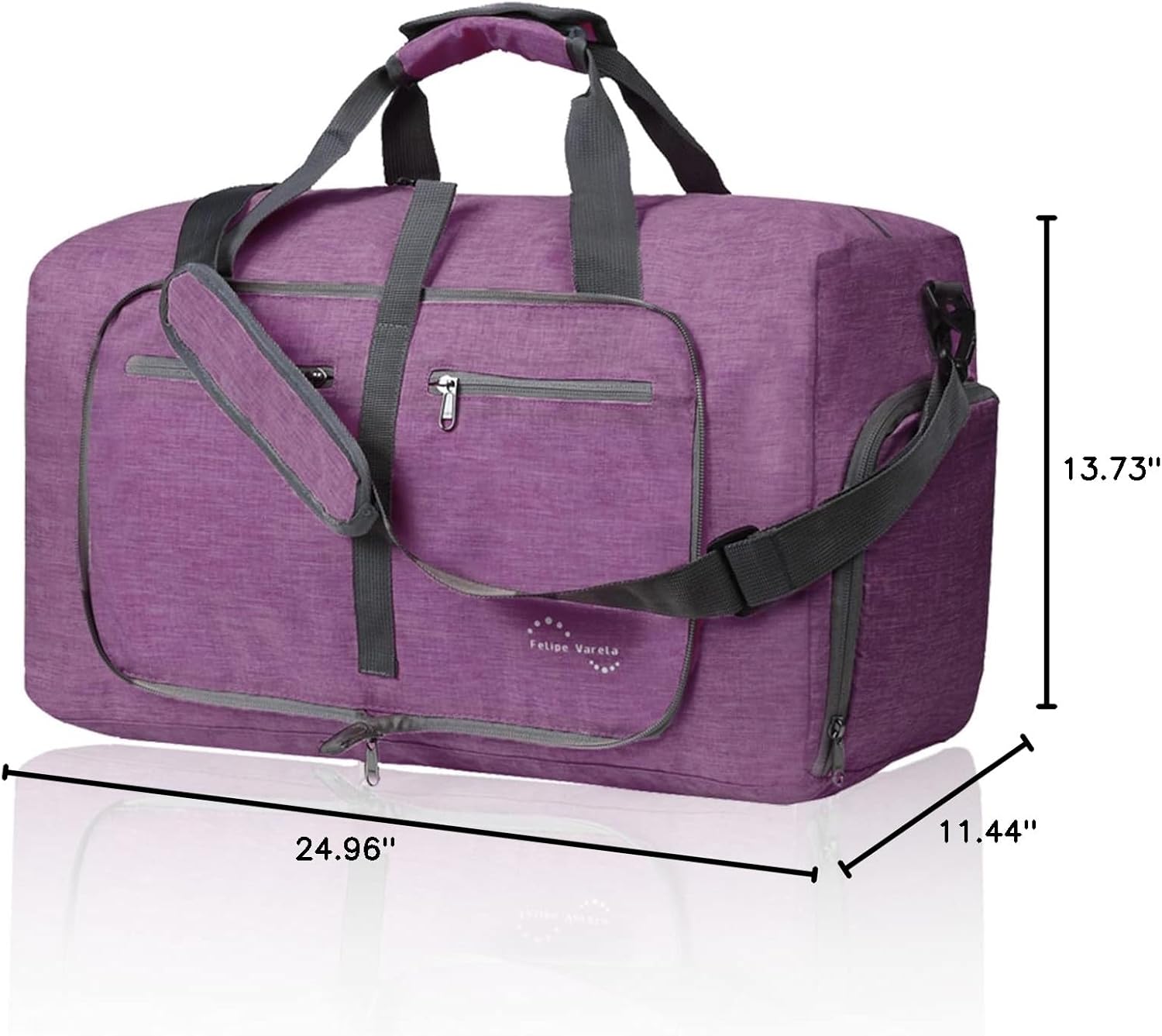 Felipe Varela Duffle Bag with Shoes Compartment and Adjustable Strap,Foldable Travel Duffel Bags for Men Women,Waterproof Duffel Bags - Image 8