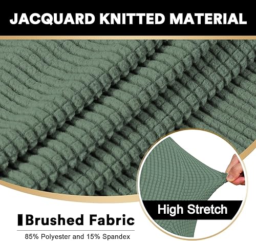 Miniatura 5 de PrinceDeco Funda de sofá de 3 piezas para sofá con cojín en T, fundas elásticas para sofá de 2 cojines con 2 fundas de asiento individuales en forma