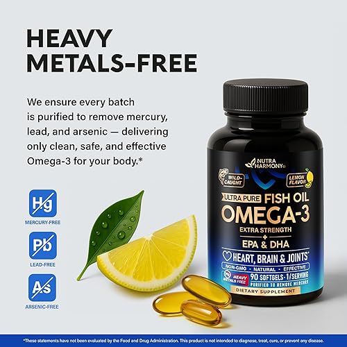 Miniatura 7 de Aceite de pescado Omega 3 3600 mg  Suplemento Omega 3  EPA y DHA  Sin metales pesados  Soporte para corazón, cerebro y articulaciones  Aceite de