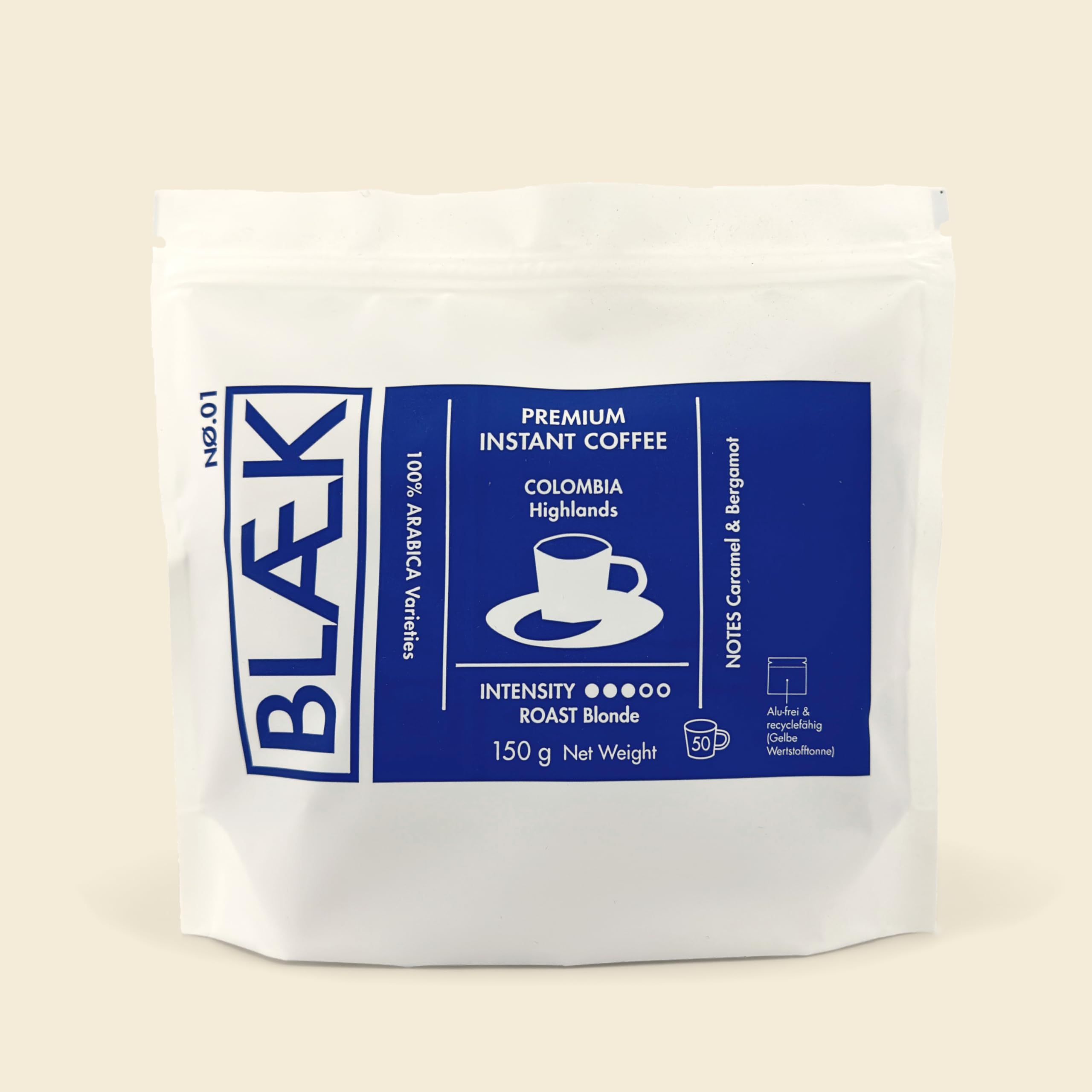 Specialty Instant Kaffee: Blaek Mix 3er Set 150g Bag | löslicher Premium Coffee To Go Pouch säurearm & mild | Arabica Hochland Kaffeebohnen: Medium Roast Espresso koffeinfrei | Hotel Camping Reise