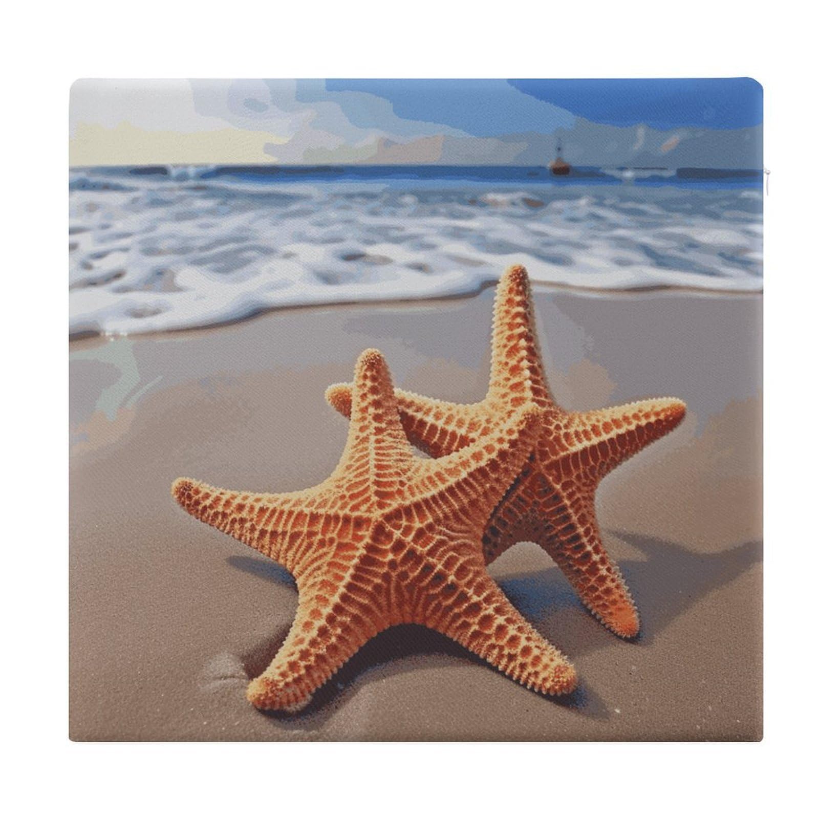 Adfgyerh Style Starfish On The Beach Cushions Memory Foam For Adults, Seat Cushion Chair Pads Soft, Square Pillows For Dining, Kitchen, Office, Patio Chairs