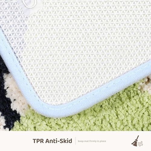 Miniatura 6 de Molesun Alfombra de baño de dinosaurio de 16 x 24 pulgadas, antideslizante, alfombra de ducha suave, microfibra de felpa, absorbente de agua,