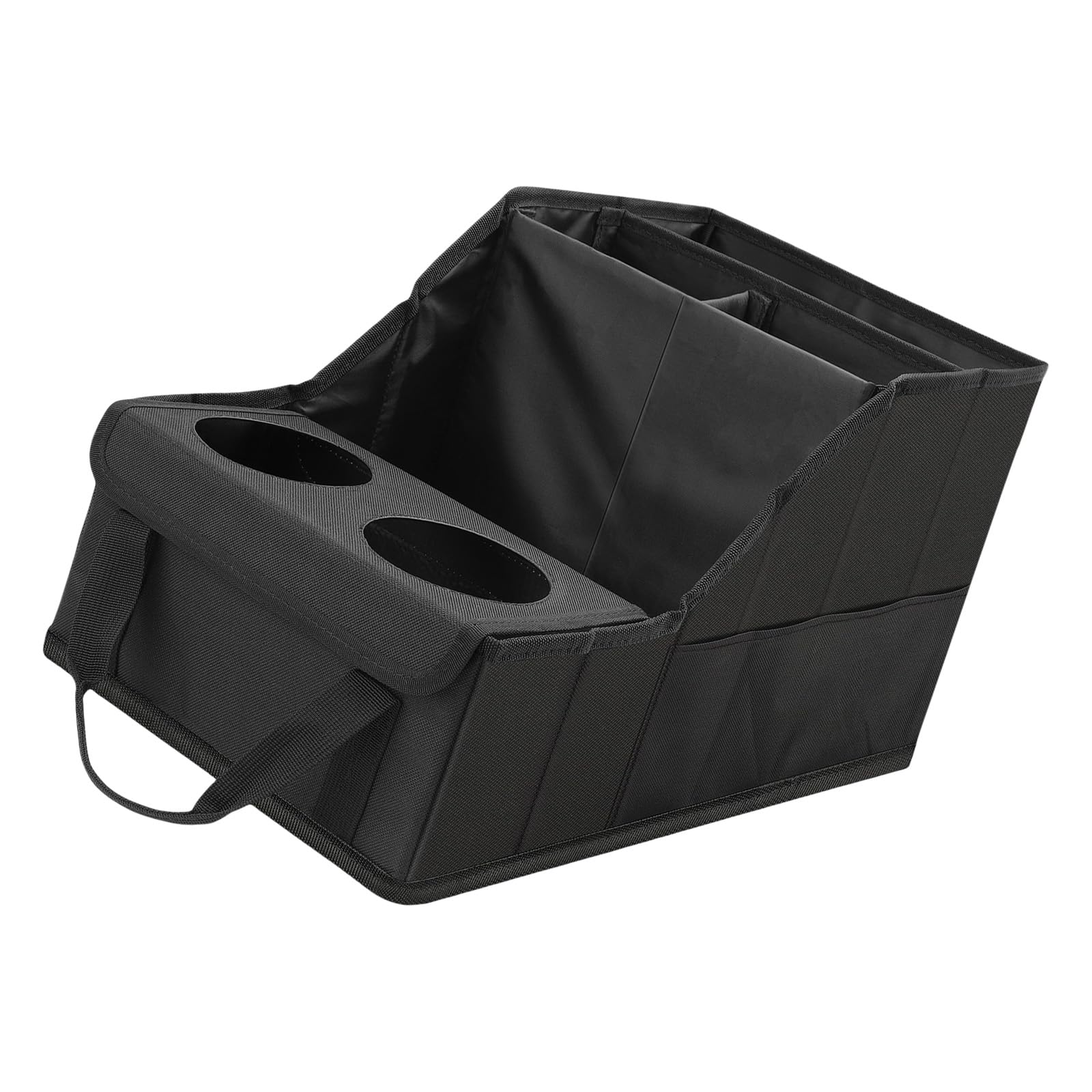 Organizzatori per auto da viaggio su strada con doppia fessura per bevande 4 sezioni di archiviazione per accessori da viaggio per la famiglia supporto di stoccaggio posteriore del sedile organizer