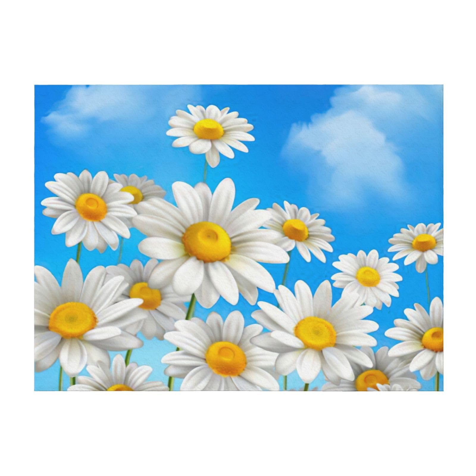 Couverture de lit EdWal en microfibre à motif marguerites toutes tailles