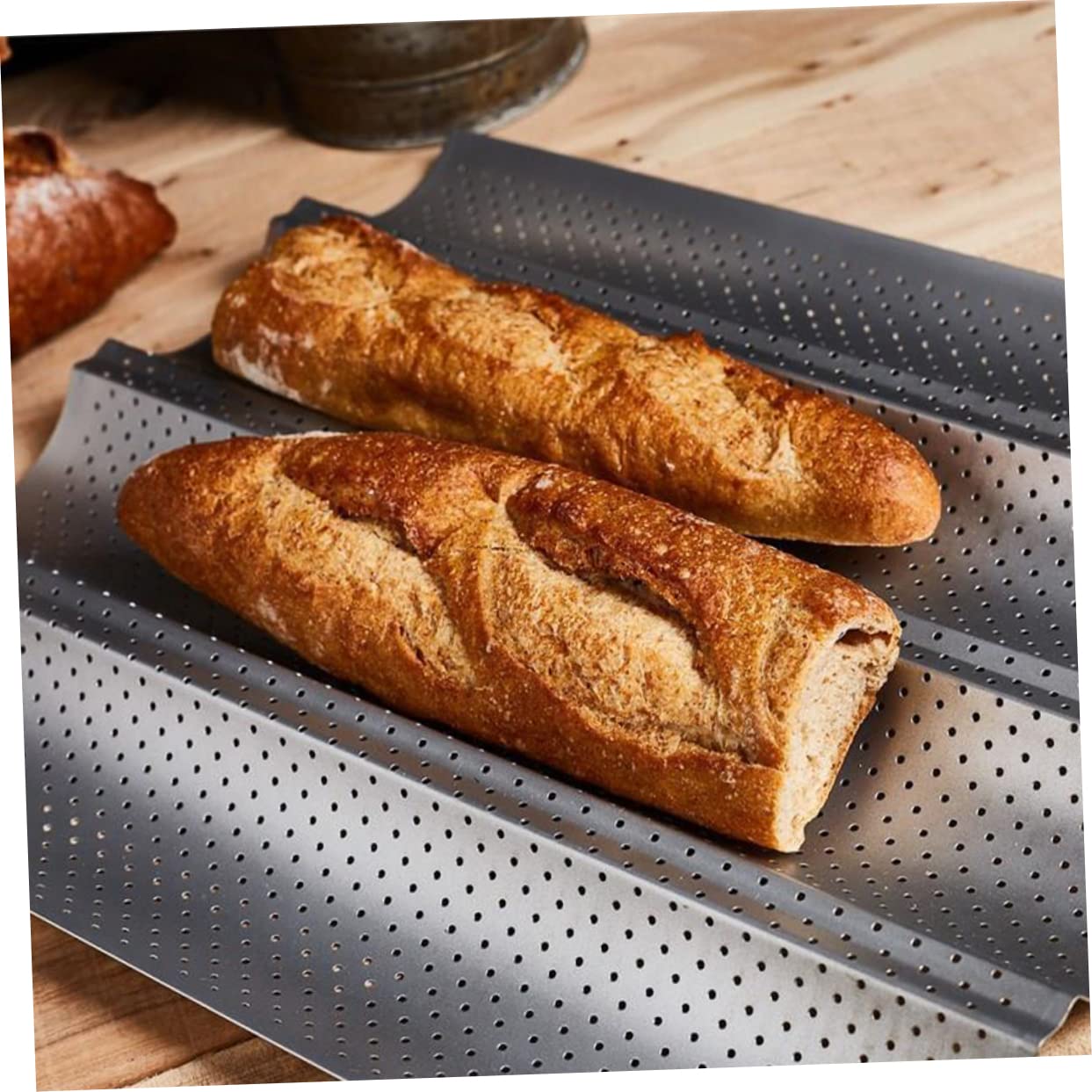 NAMOARLY Bread Baking Loaf Pan Non-stick Oven Pan French Bread Baking Dish Mat Pad for Healthy Cooking