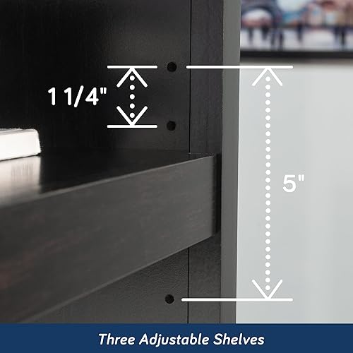 Miniatura 113 de Sauder - Estantería de almacenamiento con 5 repisas; largo: 35.28 pulgadas, ancho: 13.23 pulgadas, alto: 69.76 pulgadas, Lintel Oak Roble