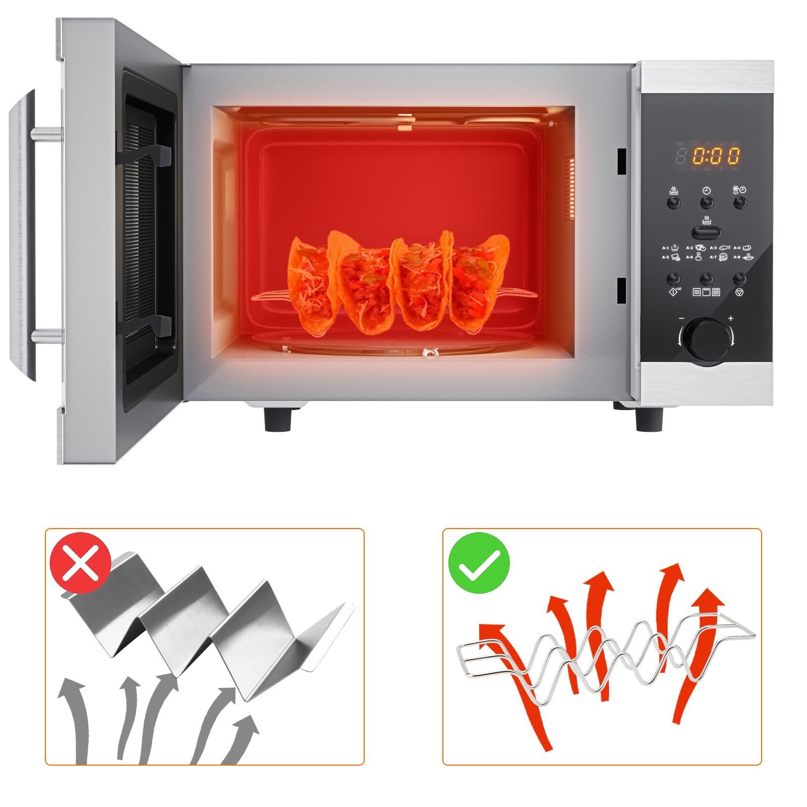 Lot De 3 Supports à Tacos Mexicains Avec 2 Gobelets à Sauce