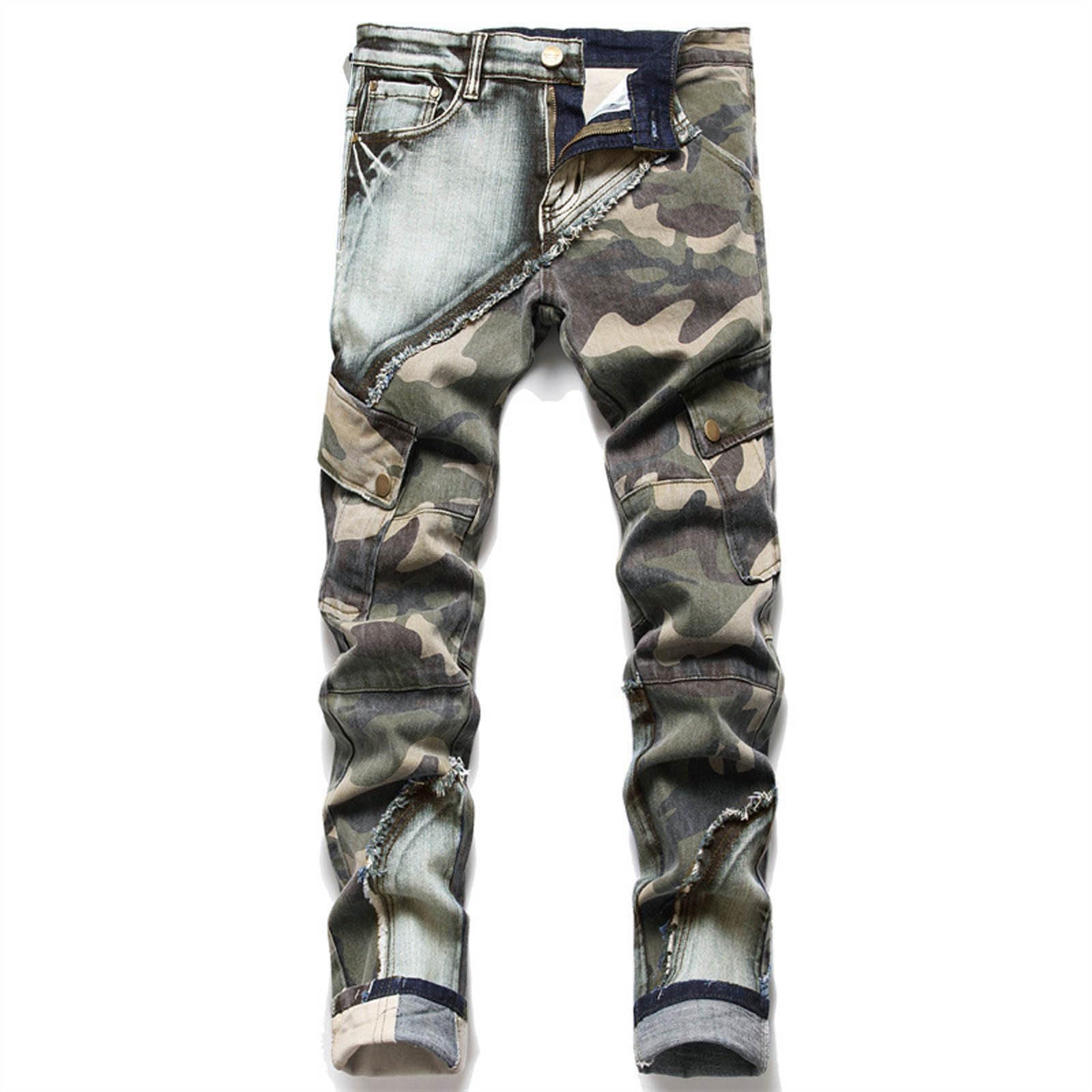 Jeans Uomo Strappati, Pantaloni Jeans Uomo Elasticizzati Pantaloni in Denim Stretch Pantaloni Casual con Design a Spruzzo di Inchiostro Jeans Curvy Jeans Nero Moda Versatile per Tutte Le Occasioni