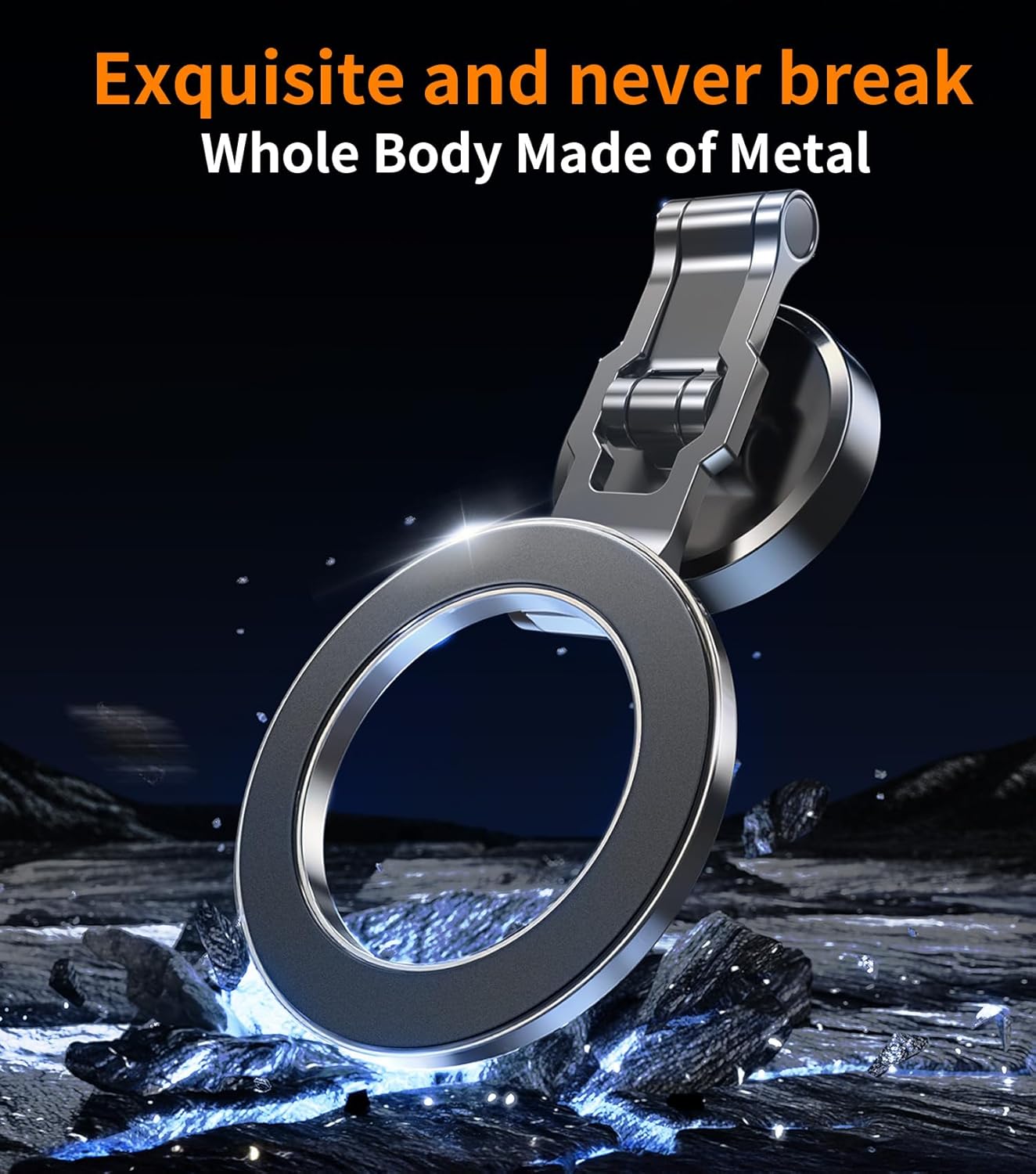 kaistyle for Magsafe Car Mount【Tri-fold & All Metal】Magnetic Phone Holder for Car Phone Holder Mount Dashboard Cell Phone Holders for Your Car Accessories for Women Men for iPhone 17 Pro Max 16 15 14 - Image 6