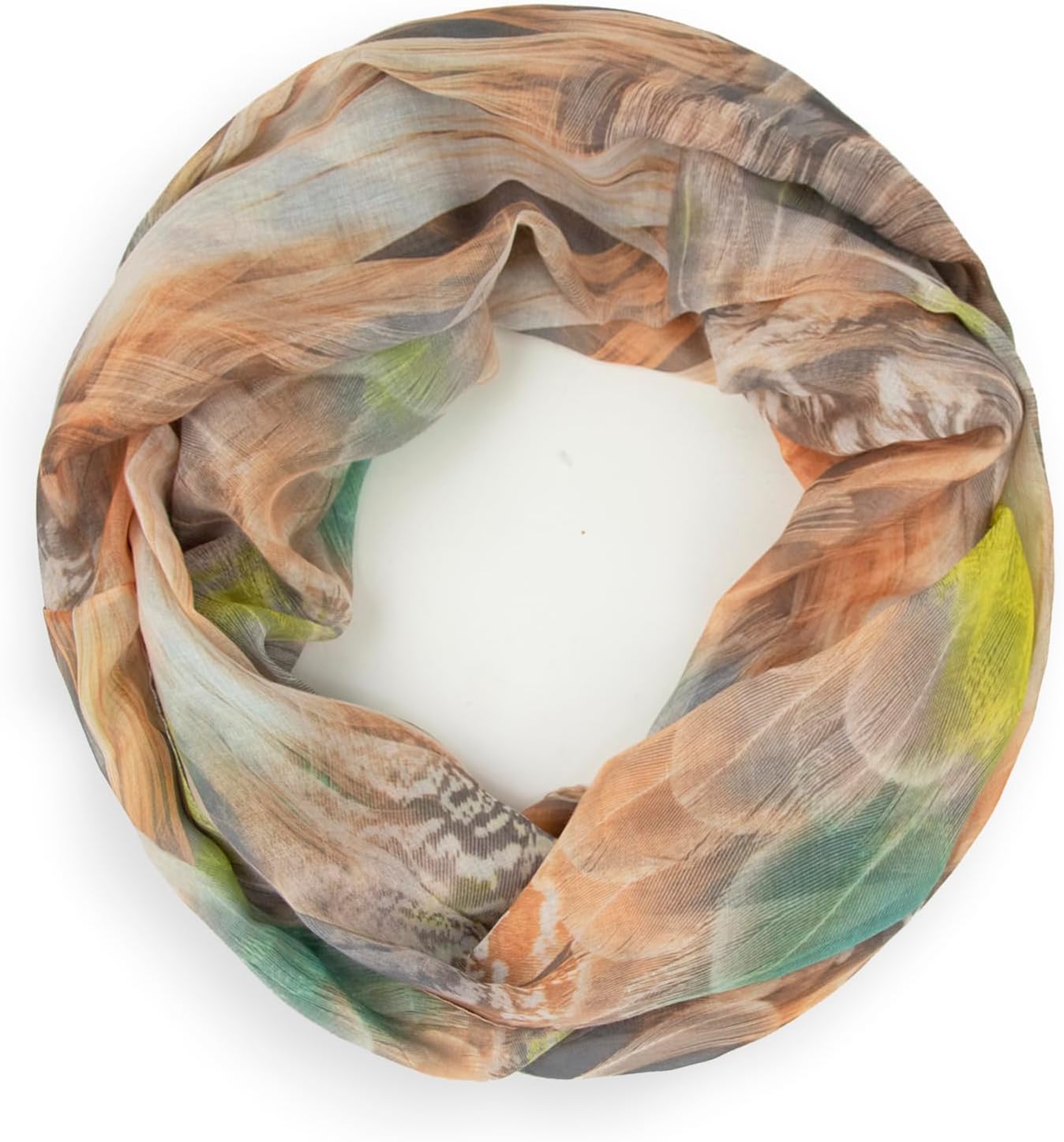Gloop Colsjaal voor dames, sjaal, doek, zijdeachtig, luchtig, licht met kleurrijk patroon print, blauw-geel, Eén Maat