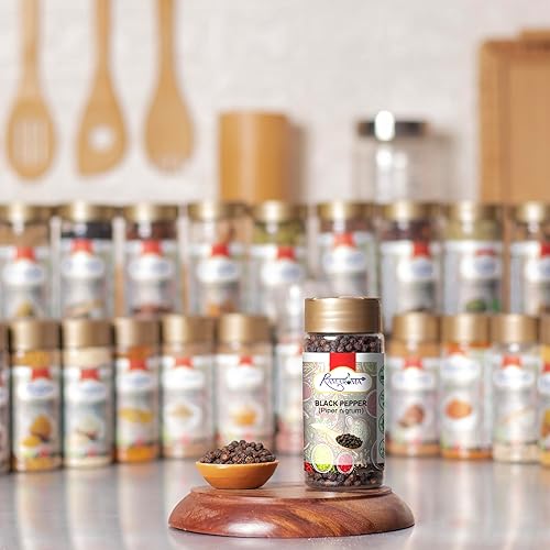 Miniatura 6 de Ramaroma Pimienta negra entera natural, granos negros, 3.5 onzas (3.53oz), tamaño perfecto para molinillos