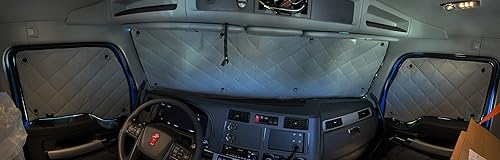 Miniatura 3 de Se adapta a Kenworth T680 - Cubiertas aislantes opacas para ventanas en gris (WCG-1424)