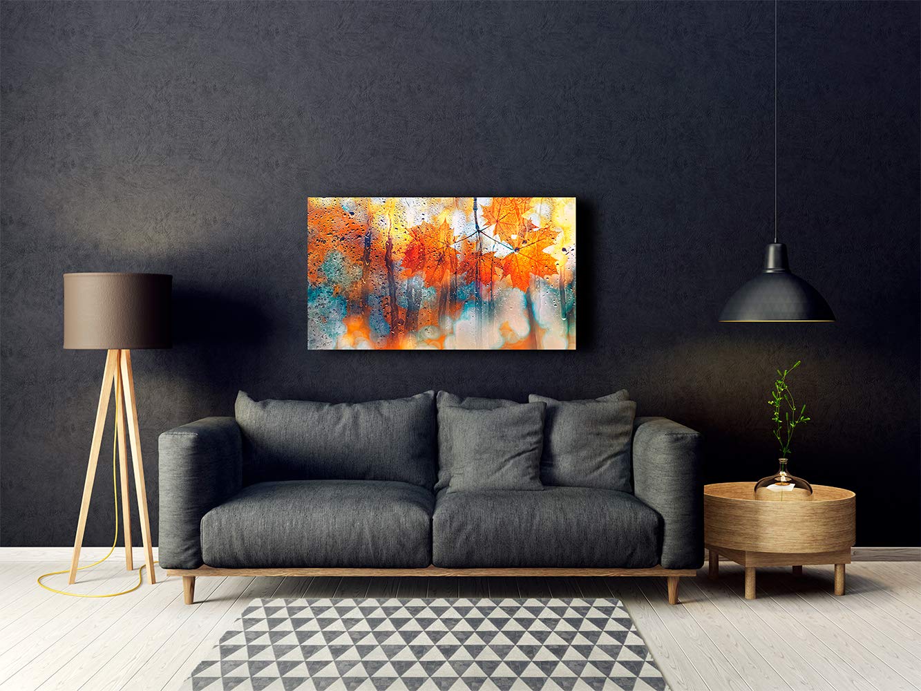 Quadro in Cartone Piuma e Pegasus per Parete Autunno piovana | Quadro Ecologico per pareti | Cartone Piuma Decorativa | Kappa | Varie Misure | Decorazione Sala da Pranzo, Soggiorno, Camera 200x98cm