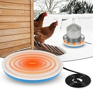 Poultry Waterer Drinker Heated Base, Chicken Waterer Heater Base, 65Watts Poultry Drinker Heated Base for 1-3 Gallon Poultry Drinker,Anti Scald Aluminum Plate for Coop Indoor Outdoor Winter Heat Water