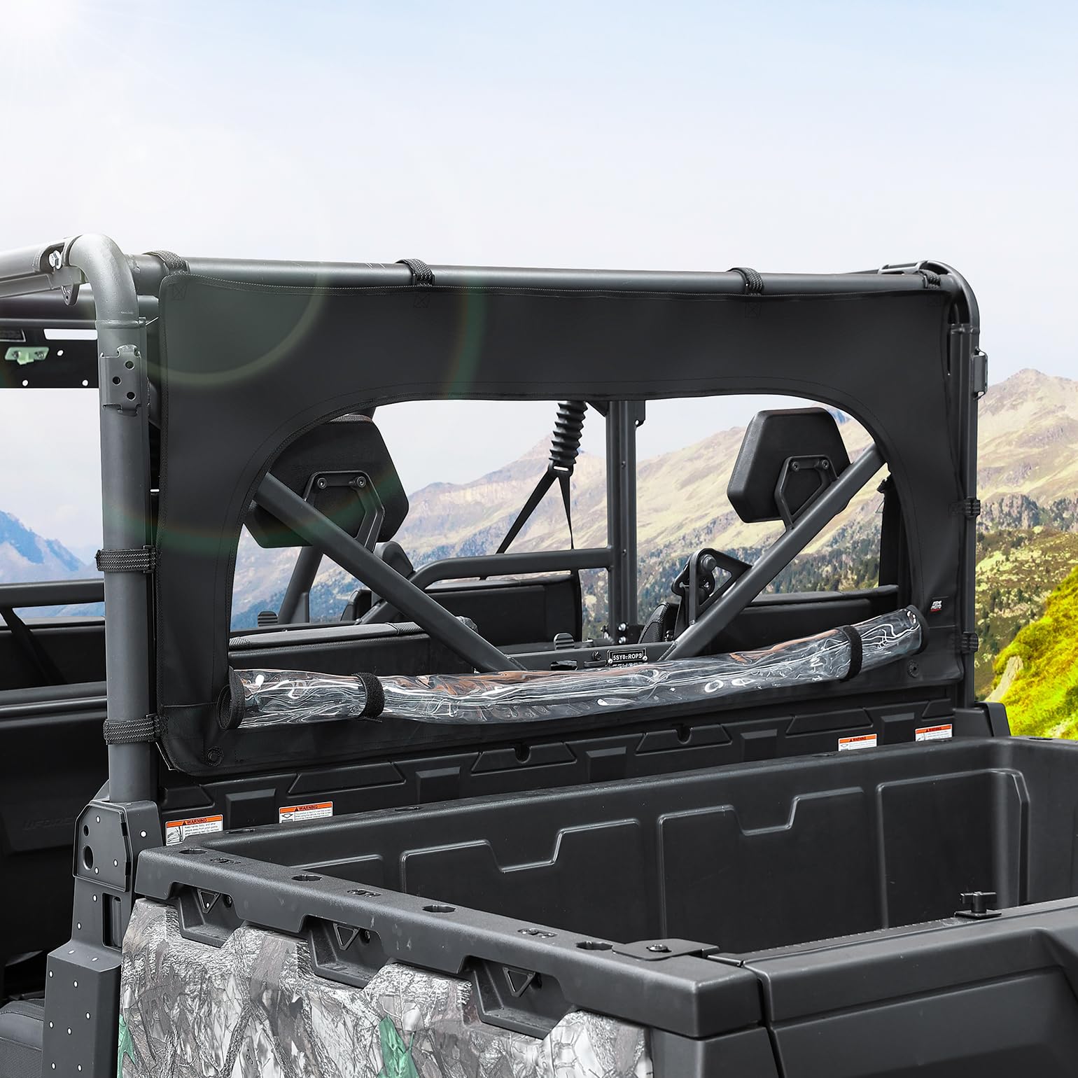 KEMIMOTO Soft Rear Windshield Compatible with CFMOTO Uforce 1000/1000XL 2019-2024, Rear Window with Zipper Roll Up, PVC Back Window Screen 1000 XL Accessories