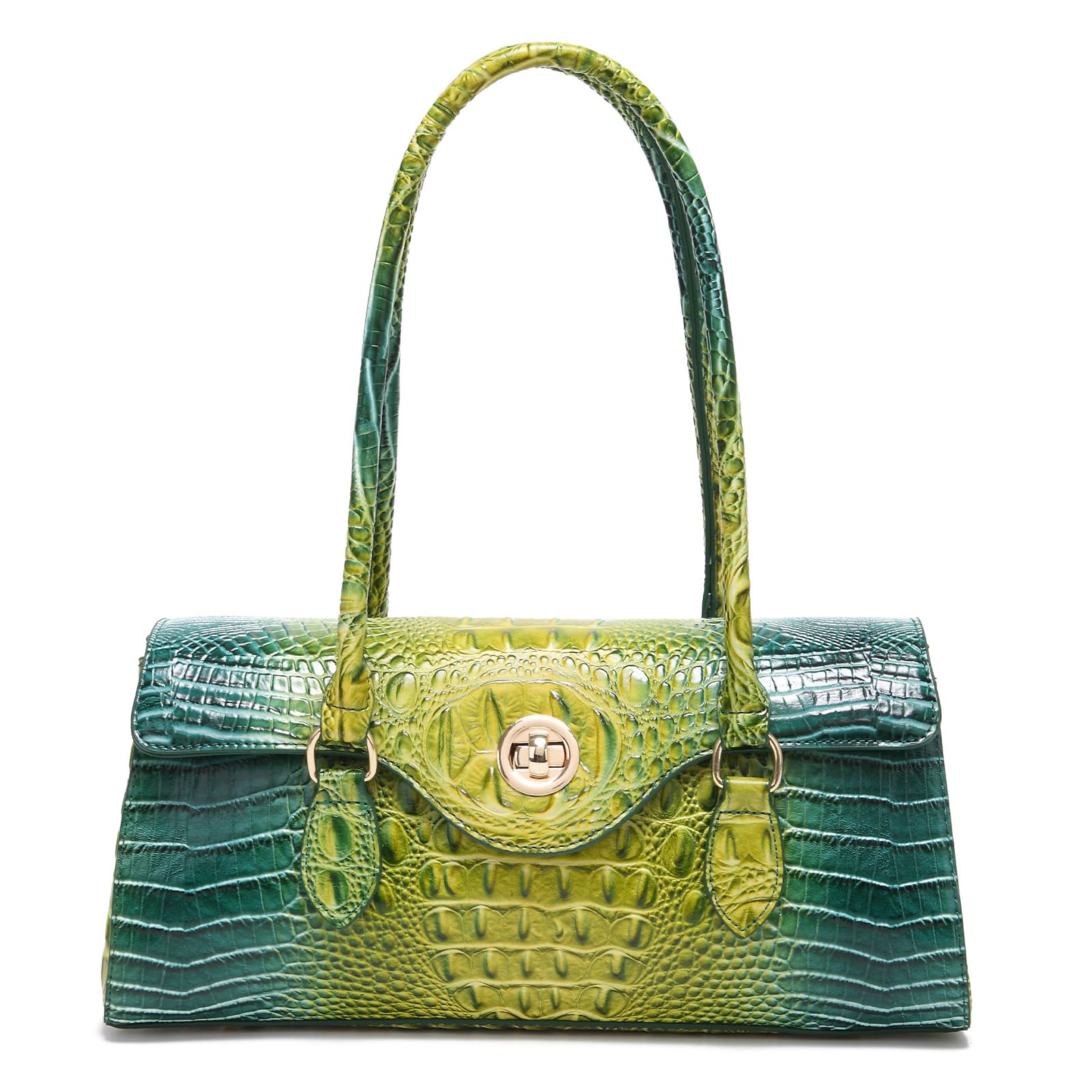 Makcr Joacbv Leather Crocodile Pattern Top Handle Handbag for Women High-value Satchel Tote Purse for Ladies