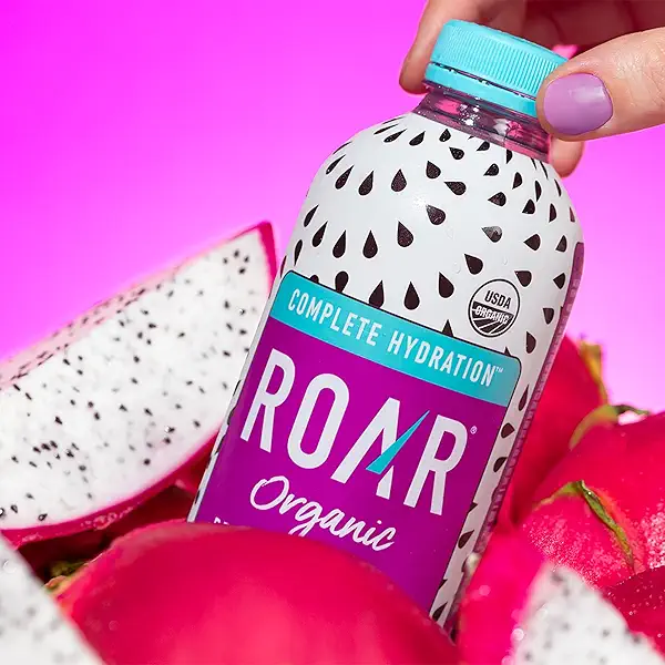 ROAR Complete Hydration Organic - Electrolyte Drinks with Vitamins C, B5, B12 – Non GMO, Gluten Free Hydrating Drinks - Dragonfruit Punch - 12 pc 2