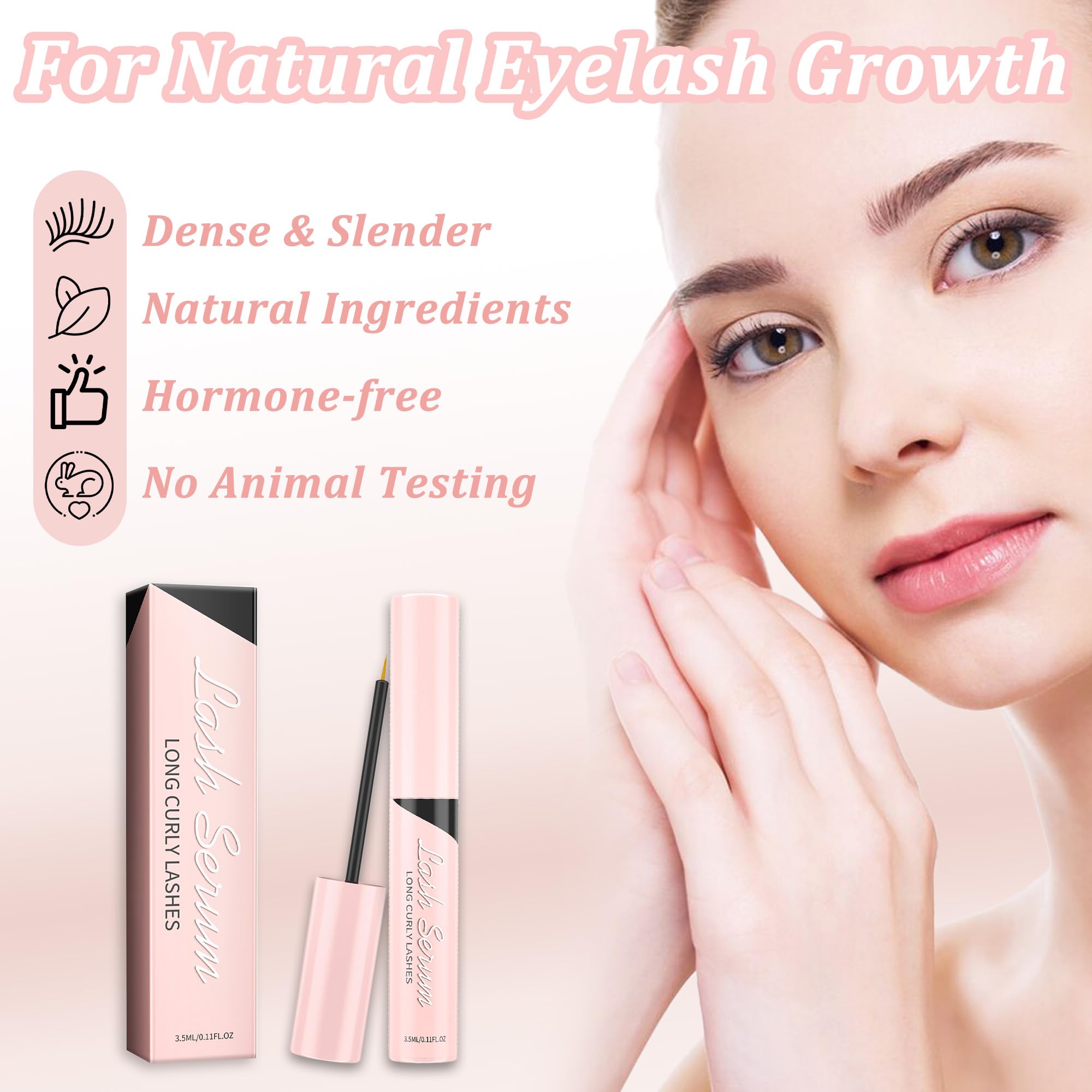 Eyelash Growth Serum Lash Serum Lash Enhancing Serum Boosting Lash Conditioner for Natural Fuller Thicker Longer Looking Eyelashes Healthier Vegan Cruelty-Free (3P PINK) - Image 2