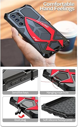 Miniatura 24 de Funda Samsung Galaxy S22 Ultra 5G de protección de grado militar de 360 grados, a prueba de golpes, inastillable, metal y silicona integrados, Nior
