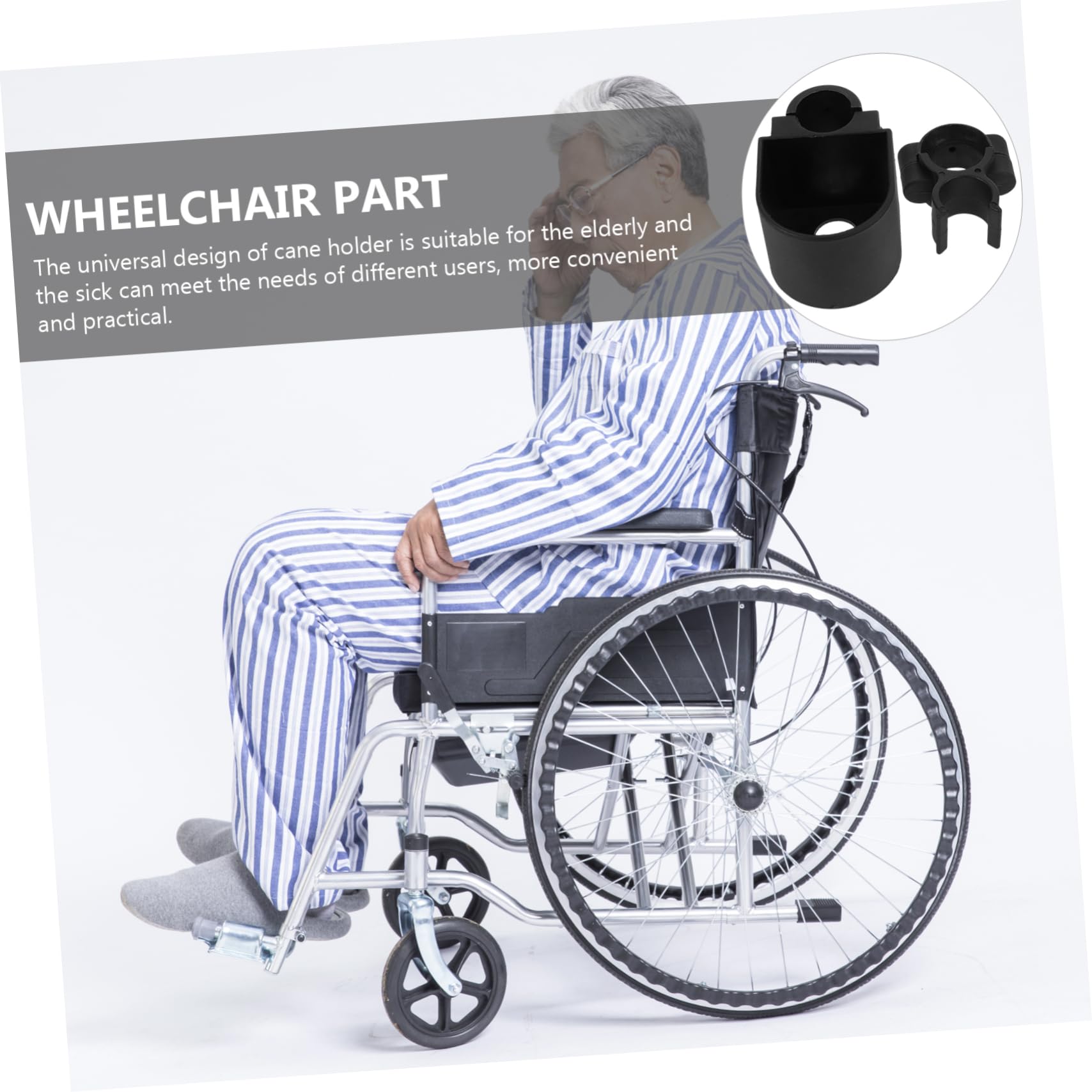 KOMBIUDA Elderly Scooter Cane Rack Electric Wheelchair Accessory Cane Holder for Wheelchair Walker Strong Bracket and Walking Sticks