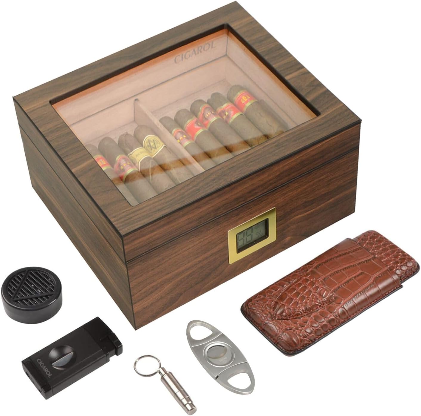 Luxurious Cigar Humidor, Handcraft Cigar Humidors Kits with Cutter and