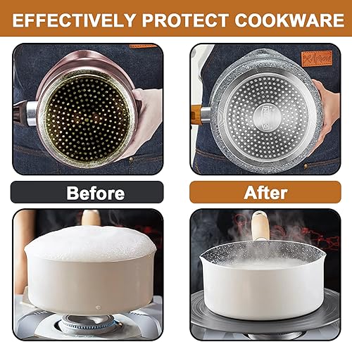 Miniatura 3 de AHOUGER Difusor de calor para estufa de gas, placa difusora de calor de 9.4 pulgadas con mango antiquemaduras, difusor de calor de rango superior de