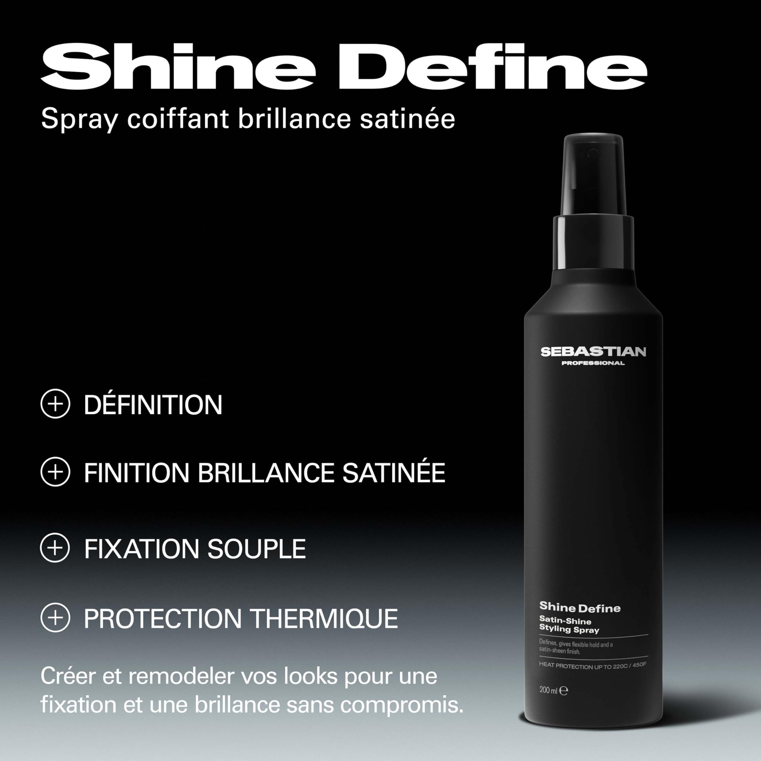 Sebastian Professional Shine Define – Spray coiffant brillance satinée professionnel – 200 ml