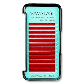 VAVALASH Colored Easy Fan Eyelash Extensions 0.07 C Curl 8-15mm Mixed Tray Red Self Fanning Lashes 2D-10D Colorful Volume lash extensionsRed,0.07-C-8-15 Mix