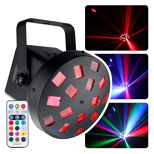 DragonX RGB Mushroom Disco Ball Light | DJ Party Lights with Strobe Effect & Remote | Music Sync LED Stage Lighting for Parties, Weddings, Clubs, Kids & Outdoor Disco Ball Decor
