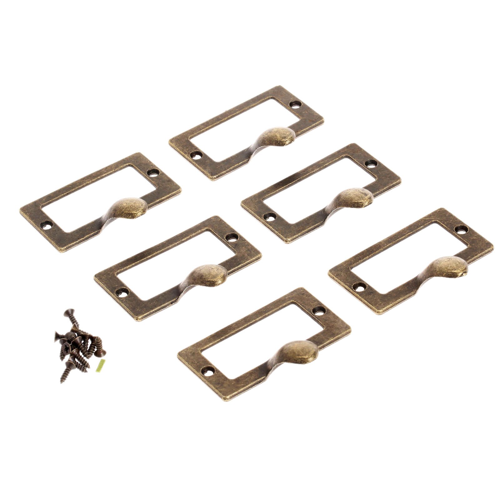 Dophee 6pcs Drawer Chest Cupboard Label Pull Cabinet Frame Handle File Name Card Holder - Big