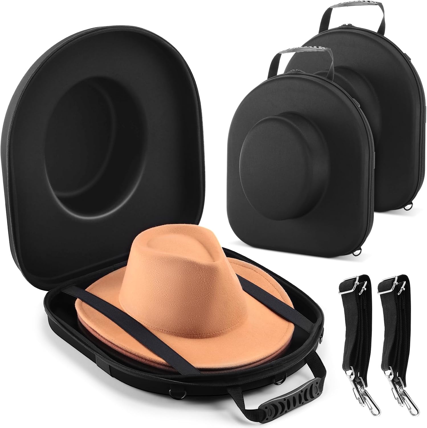 Paterr 2 Pcs Cowboy Hat Holder for Travel,Crush Proof Hat