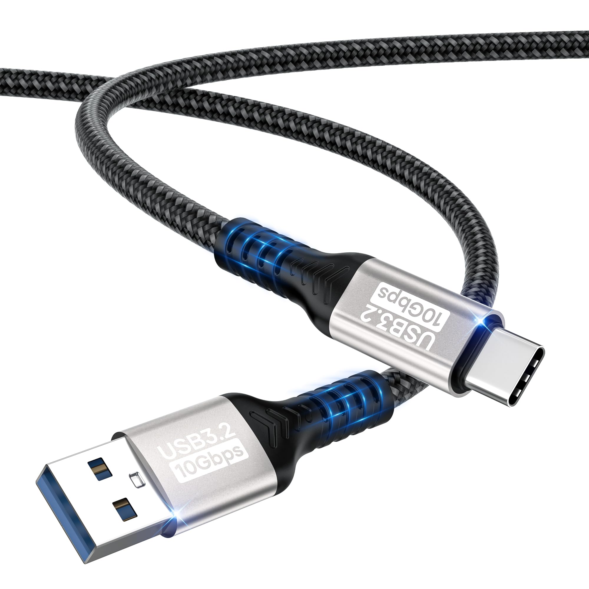 USB A auf USB C Kabel 0.5M,10Gbit/s Datenübertragung 3A Schnellladekabel für iPhone 17/16/15/Pro Max Samsung Galaxy S24 S23 S22 S21,A55 A54 A35 A16/iPad Pro/externe SSD/USB auf Typ C Gerät