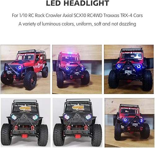 Miniatura 4 de GLOBACT OGRC - Kit de luces LED RC con 12 modos para Traxxas TRX-4 Axial SCX10 RC4WD 110 RC Rock Crawler Accesorios de coche