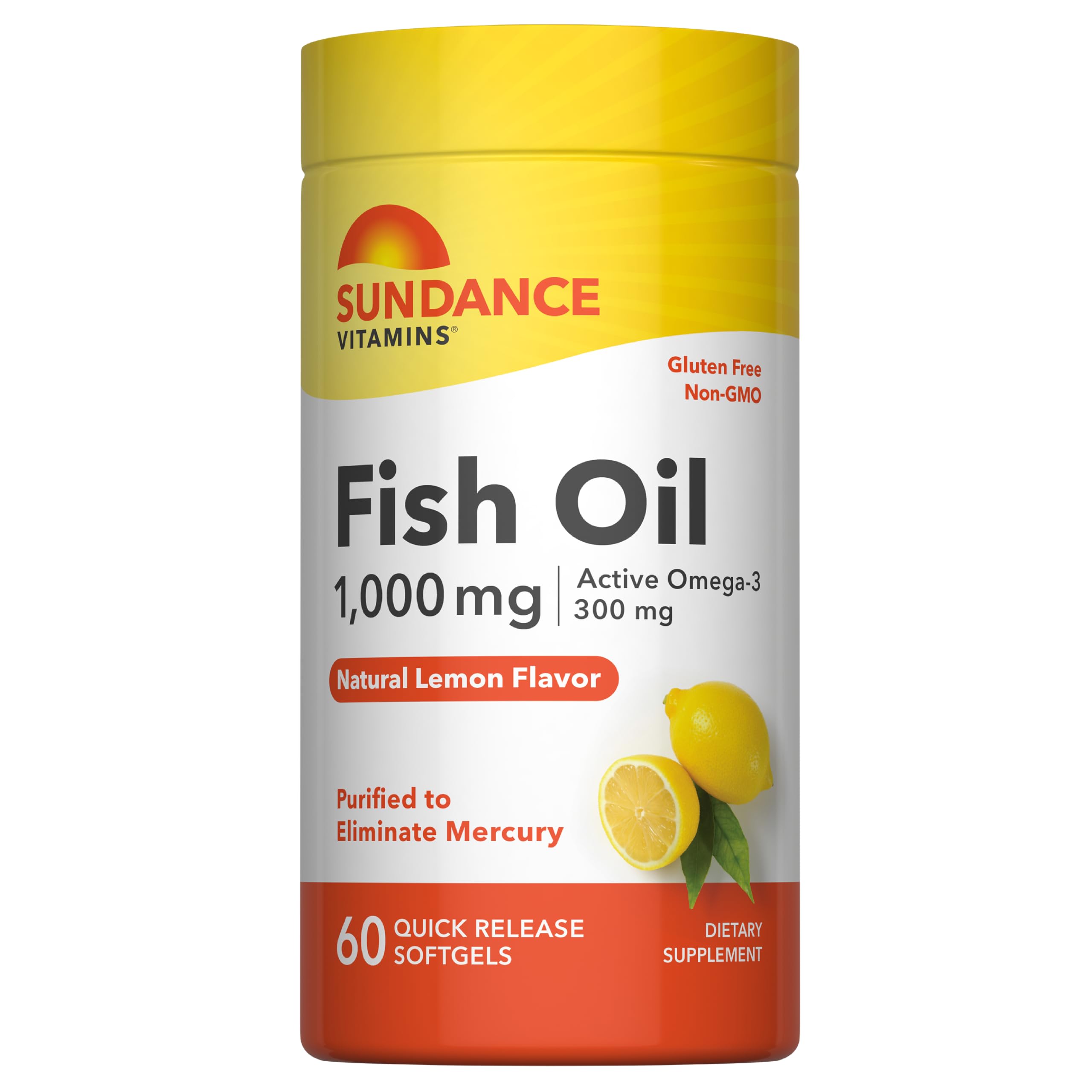 Sundance Fish Oil Omega 3 Supplement | 1000mg | 60 Softgels