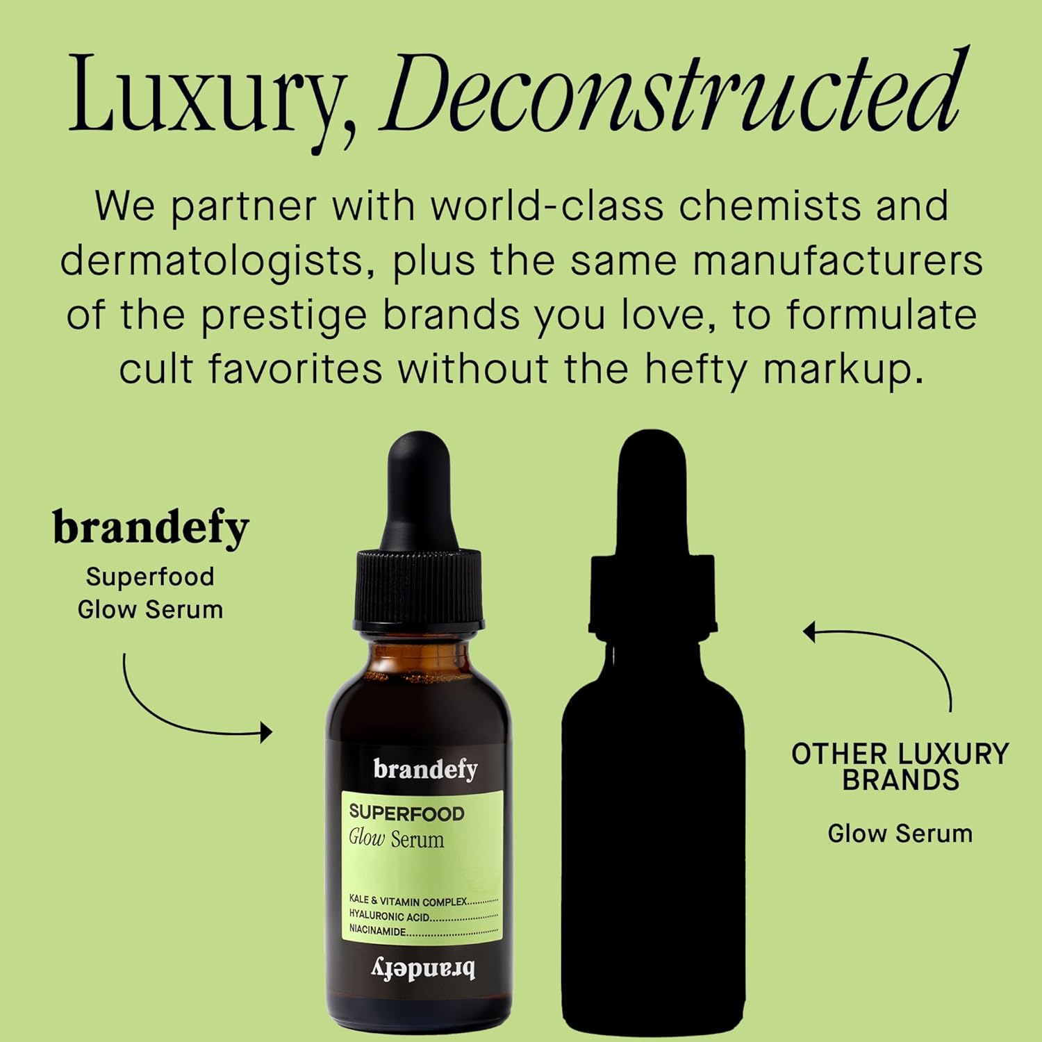 Brandefy Superfood Glow Serum - Kale & Vitamin Complex, Hyaluronic Acid, Niacinamide - Hydrating, Antioxidant Serum for Radiant Skin, Made in the Canada (1 Fl Oz) - Image 4