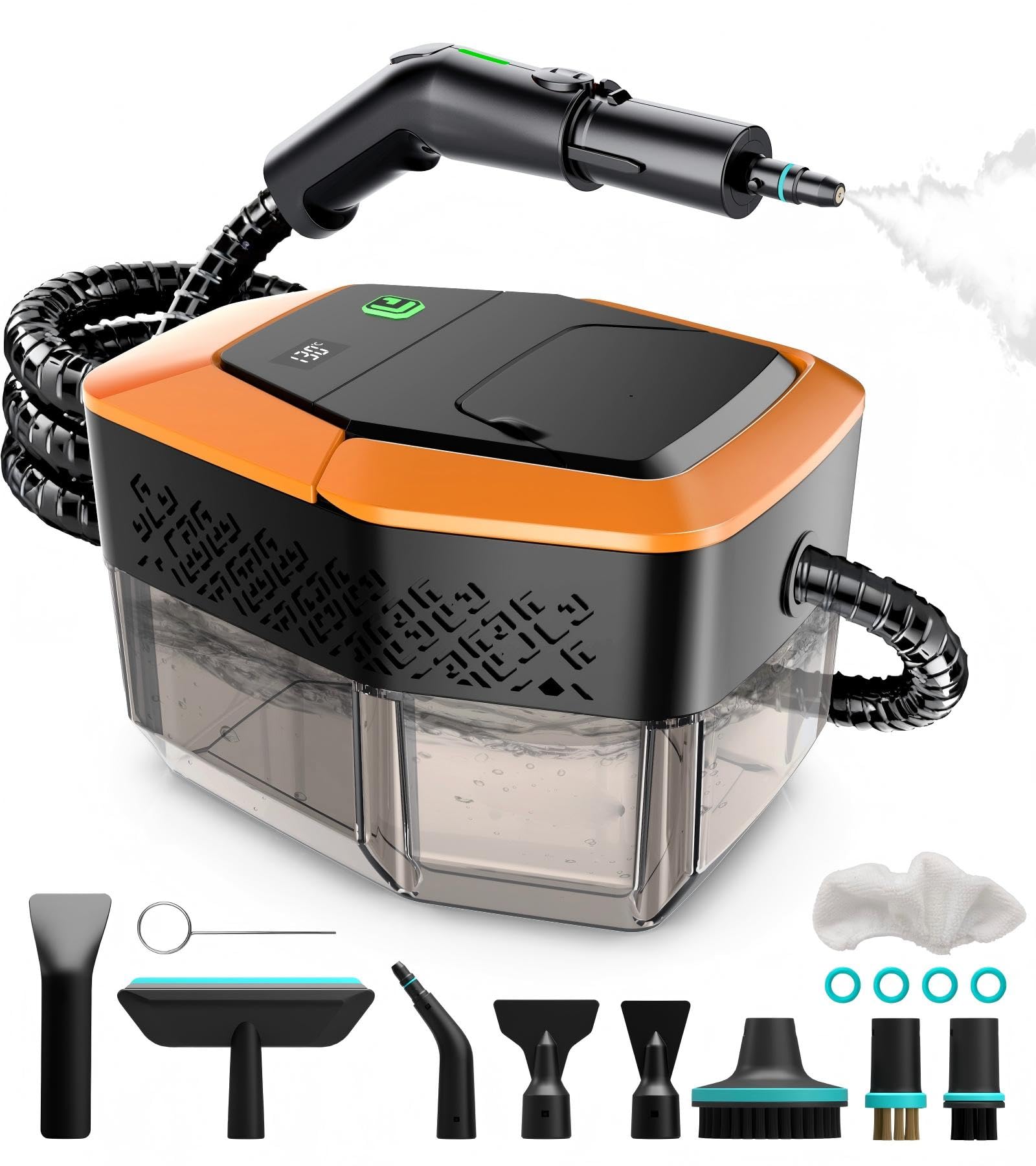 Steam Cleaner, 3-Level Adjustable Handle, 15s Heat-Up, Steamer for Cleaning With 1.8L Large Tank, Dry Burn Protection, Handheld Steam Cleaner for Home