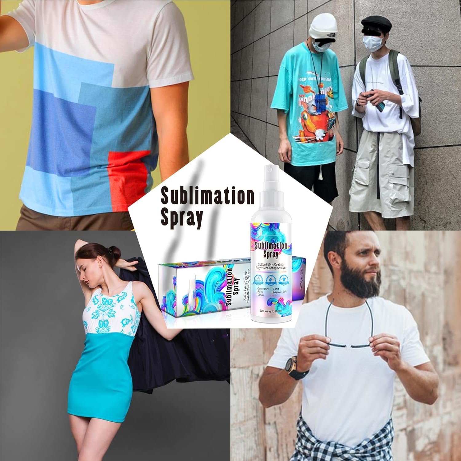 Spray di Rivestimento a Sublimazione,Spray per Sublimazione Cotone,Spray per Sublimazione per Camicie di Cotone,Spray per Sublimazione,Spray Sublimazione Cotone,Spray a Sublimazione,100 ml