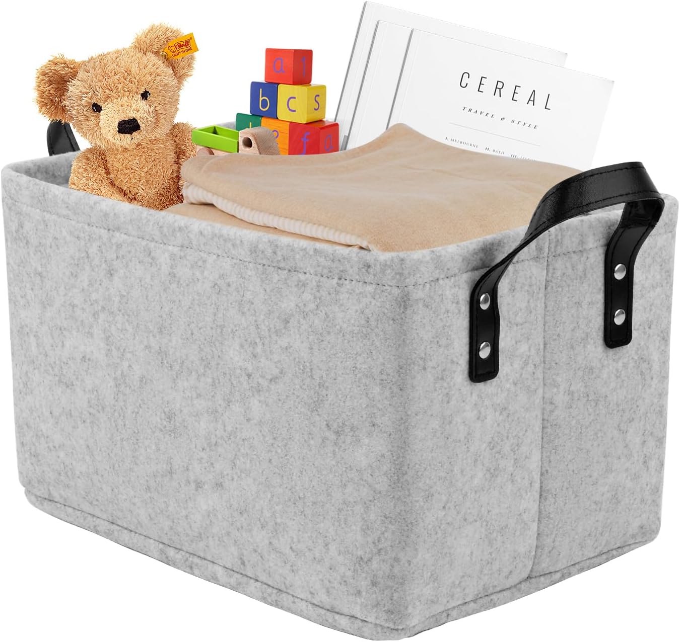 Felt Storage Basket Grey Storage Baskets, Grey Storage Boxes, Foldable