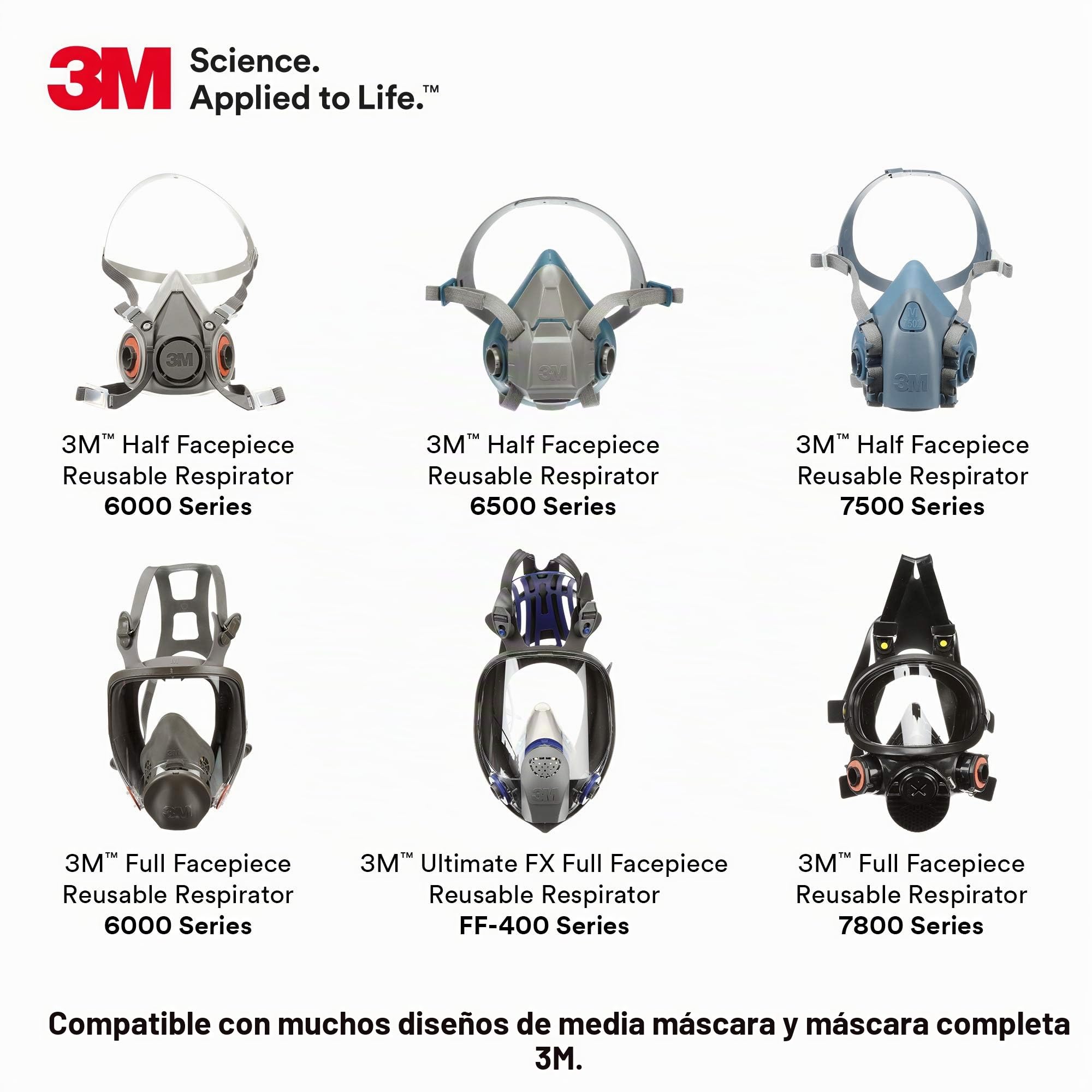 3M 60926 Cartuchos/Filtros, gas/vapor, P100 protección respiratoria (Pack de 2)