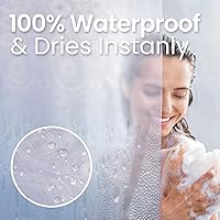 Vista 5 de LiBa Forro de cortina de ducha PEVA con 12 anillos de plástico, forro de ducha impermeable 8G para baño, forro de cortina de ducha de 72 x 72