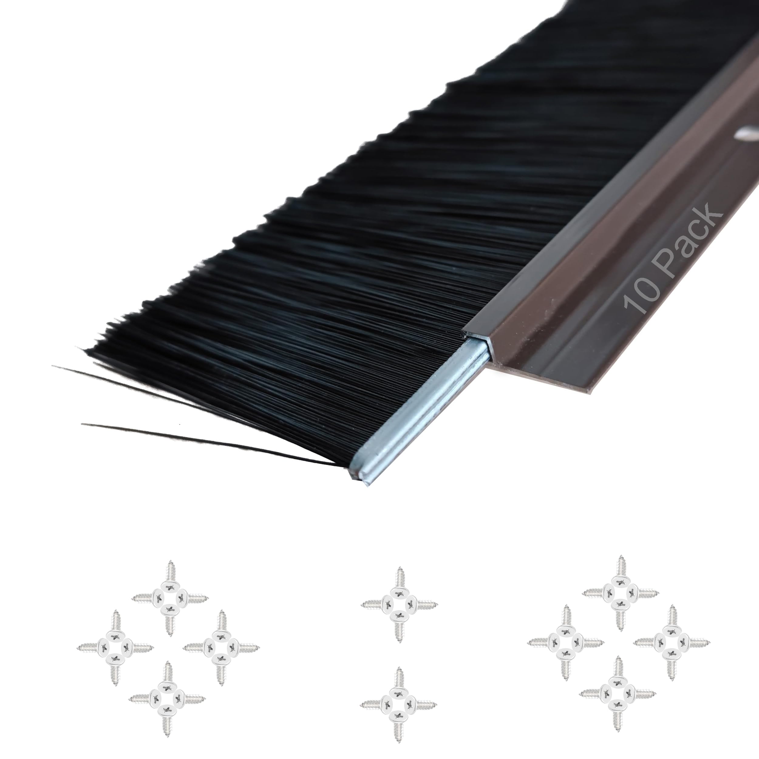 Bas de porte de garage en brosse Retsun avec support en aluminium