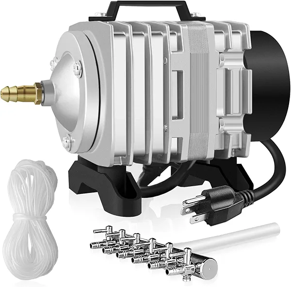 Simple Deluxe Air Pump with Adjustable Air Flow Outlets for Aquarium, Fish Tank and Hydroponic Systems