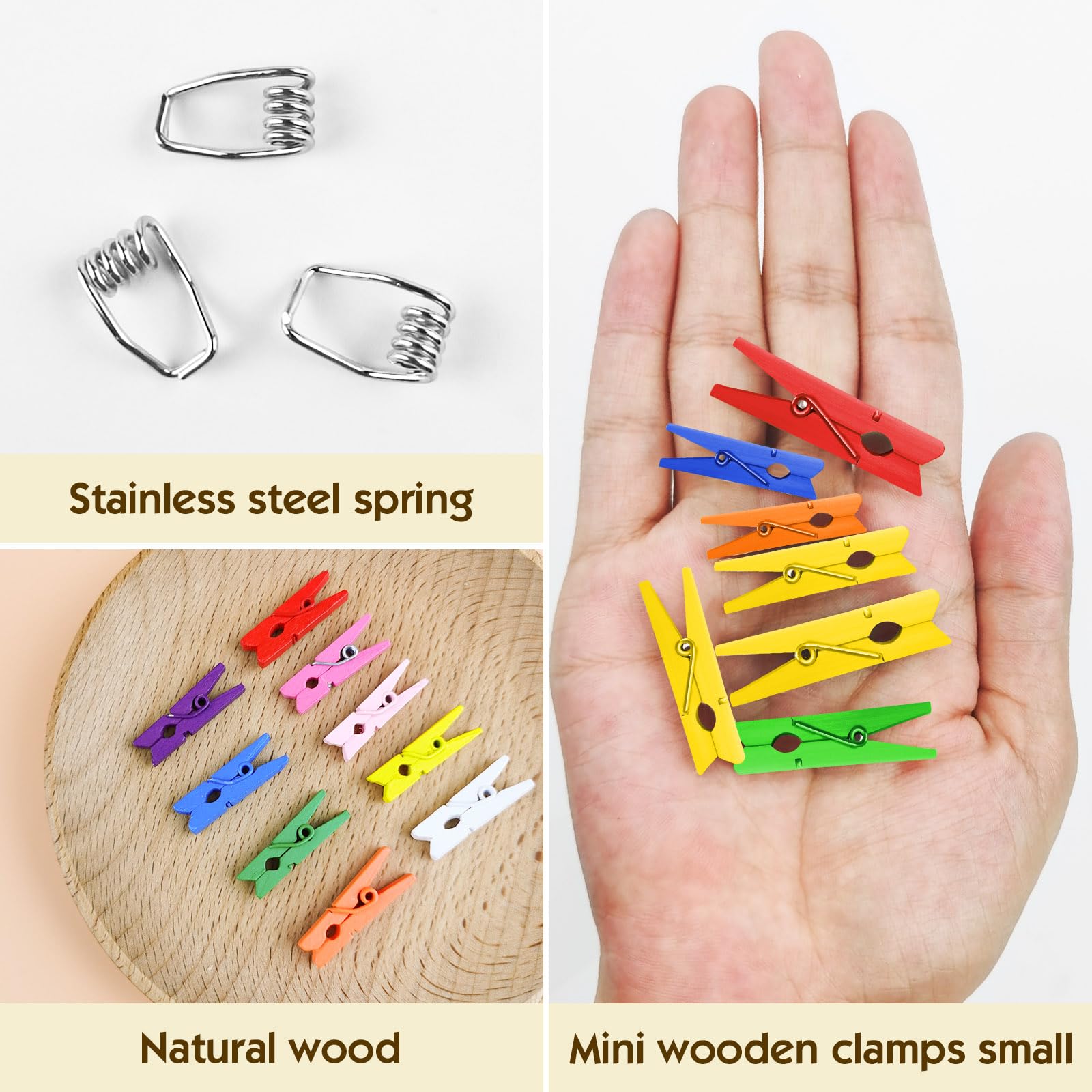 140 Pezzi Mollette Di Legno Per Foto - Con Corda In Juta 10m | Per Decorare Pareti, Matrimoni E Eventi