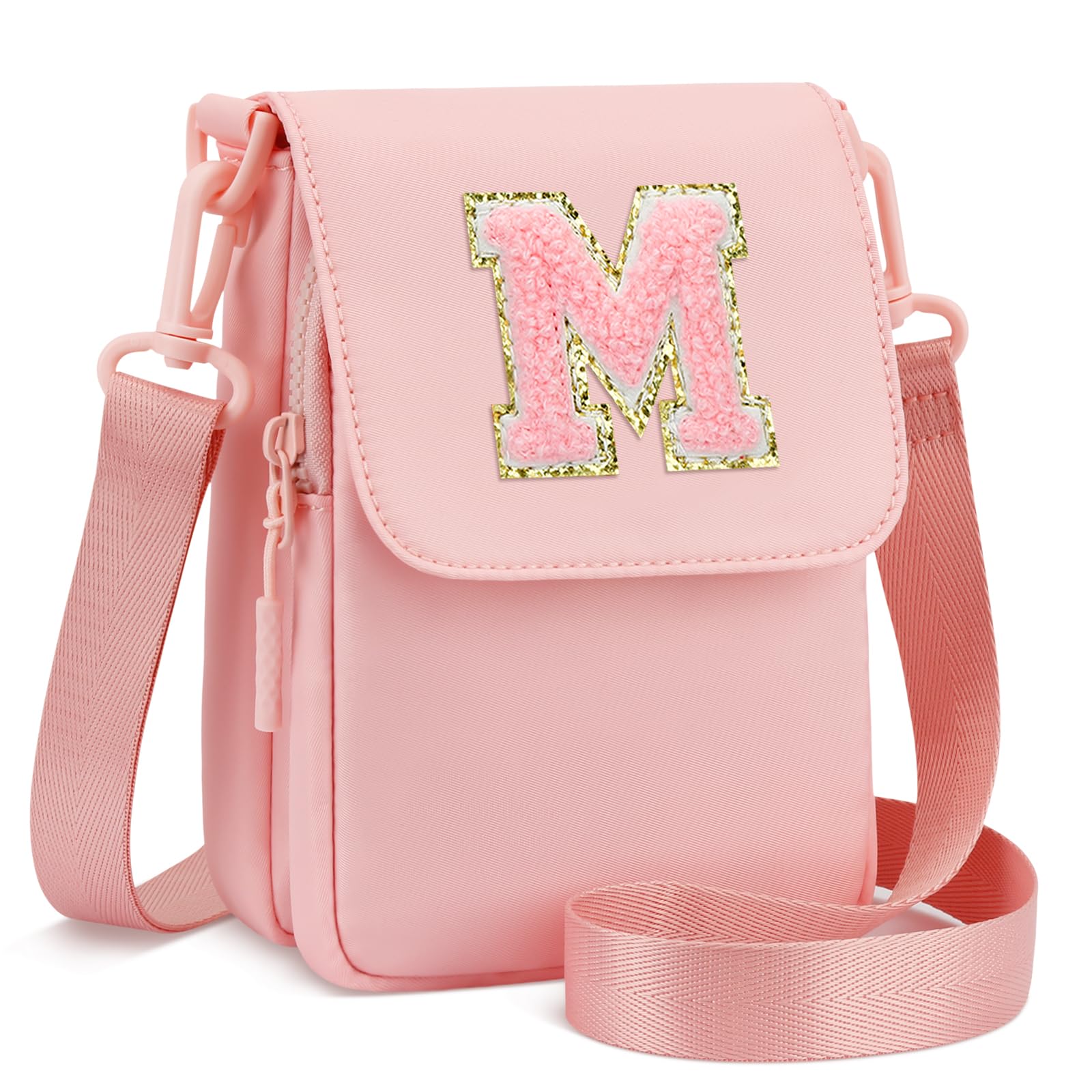 CLOUDWINGS Birthday Gifts for Girls Crossbody Purse Small Initial Cell Phone Toddler Purse Crossbody Bags,Pink-M