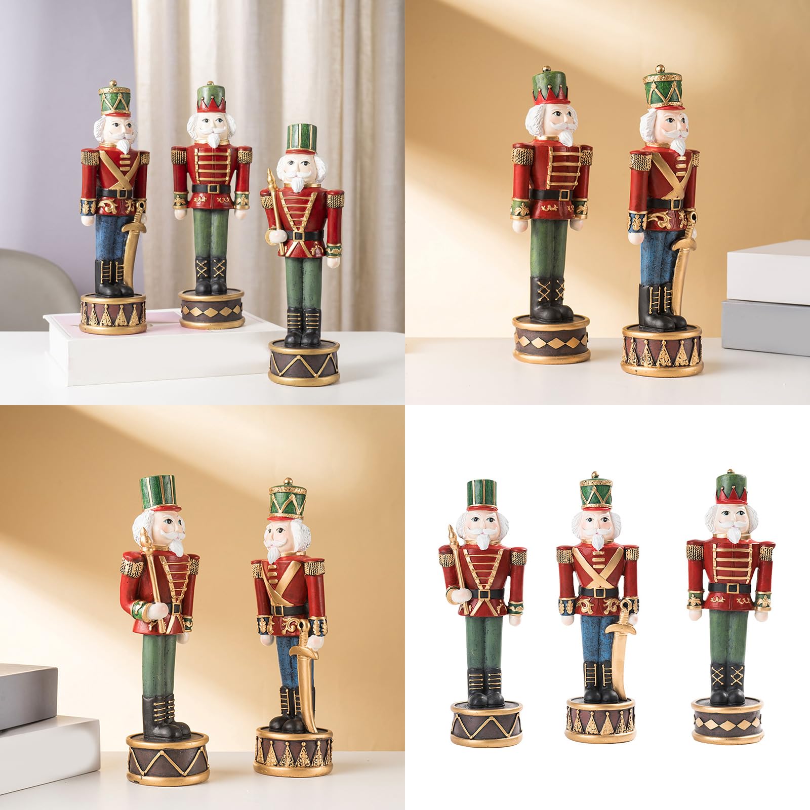 Houten notenkraker marionet | houten kerst notenkraker soldaat, 38 cm traditionele koning soldaat notenkraker, feestelijke verzamelobject houten tafel middelpunt kerst notenkraker decor voor zomer